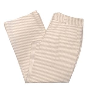 Brooks Brothers Women's Seersucker Beige and White Crop Pants Size 4